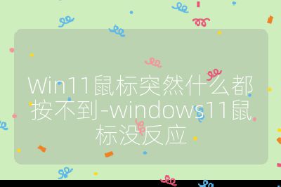 Win11鼠标突然什么都按不到-windows11鼠标没反应