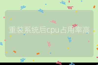 重装系统后cpu占用率高