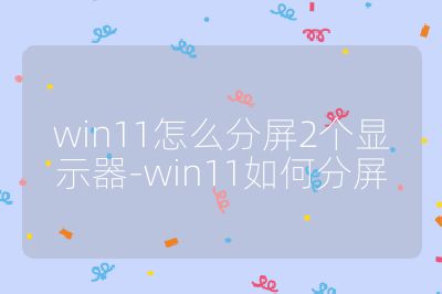 win11怎么分屏2个显示器-win11如何分屏