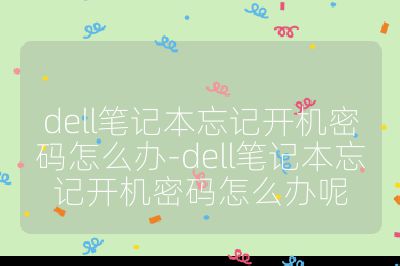 dell笔记本忘记开机密码怎么办-dell笔记本忘记开机密码怎么办呢