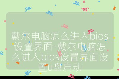 戴尔电脑怎么进入bios设置界面-戴尔电脑怎么进入bios设置界面设置u盘启动