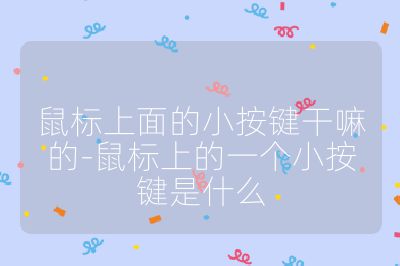鼠标上面的小按键干嘛的-鼠标上的一个小按键是什么