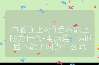 电脑连上wifi后不能上网为什么-电脑连上wifi后不能上网为什么呢