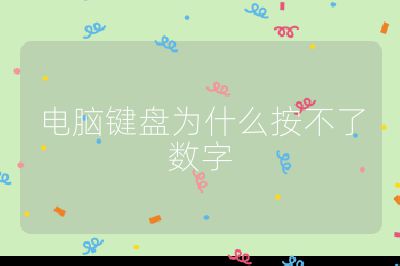 电脑键盘为什么按不了数字