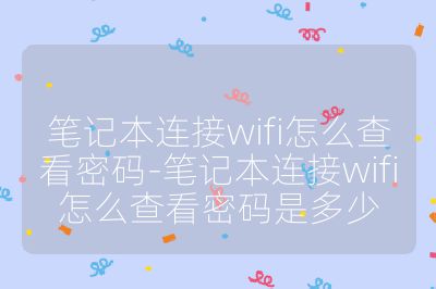 笔记本连接wifi怎么查看密码-笔记本连接wifi怎么查看密码是多少