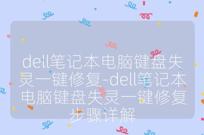 dell笔记本电脑键盘失灵一键修复-dell笔记本电脑键盘失灵一键修复步骤详解