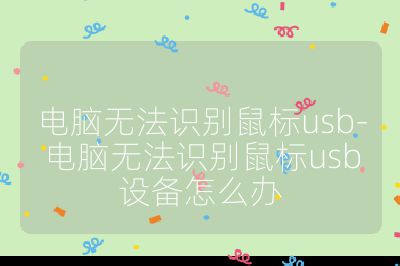 电脑无法识别鼠标usb-电脑无法识别鼠标usb设备怎么办