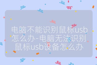 电脑不能识别鼠标usb怎么办-电脑无法识别鼠标usb设备怎么办