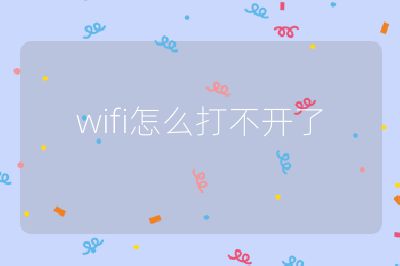 wifi怎么打不开了