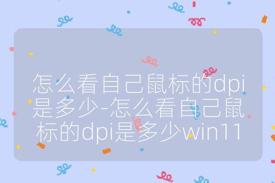 怎么看自己鼠标的dpi是多少-怎么看自己鼠标的dpi是多少win11