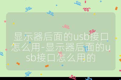 显示器后面的usb接口怎么用-显示器后面的usb接口怎么用的
