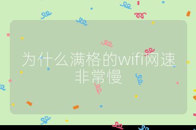 为什么满格的wifi网速非常慢