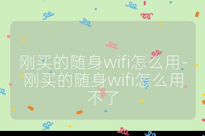 刚买的随身wifi怎么用-刚买的随身wifi怎么用不了