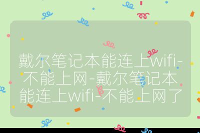 戴尔笔记本能连上wifi-不能上网-戴尔笔记本能连上wifi-不能上网了