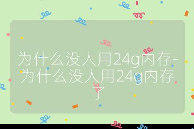 为什么没人用24g内存-为什么没人用24g内存了