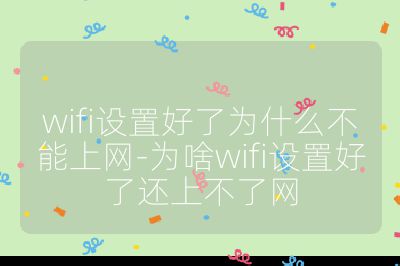 wifi设置好了为什么不能上网-为啥wifi设置好了还上不了网
