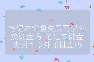笔记本键盘失灵可以外接键盘吗-笔记本键盘失灵可以外接键盘吗