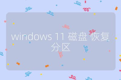 windows 11 磁盘 恢复分区