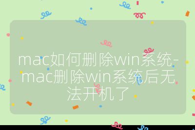 mac如何删除win系统-mac删除win系统后无法开机了