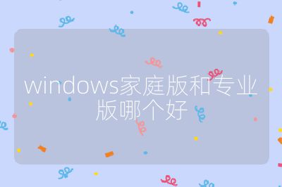 windows家庭版和专业版哪个好