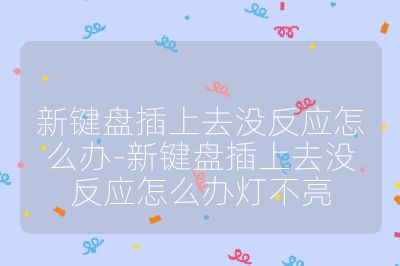 新键盘插上去没反应怎么办-新键盘插上去没反应怎么办灯不亮