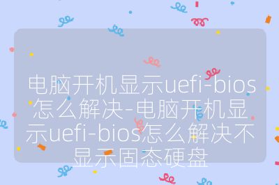 电脑开机显示uefi-bios怎么解决-电脑开机显示uefi-bios怎么解决不显示固态硬盘