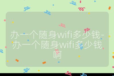 办一个随身wifi多少钱-办一个随身wifi多少钱啊