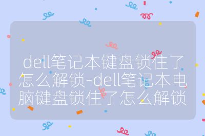 dell笔记本键盘锁住了怎么解锁-dell笔记本电脑键盘锁住了怎么解锁