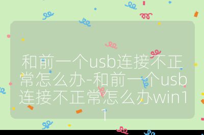 和前一个usb连接不正常怎么办-和前一个usb连接不正常怎么办win11