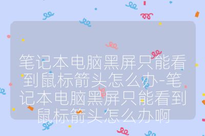 笔记本电脑黑屏只能看到鼠标箭头怎么办-笔记本电脑黑屏只能看到鼠标箭头怎么办啊