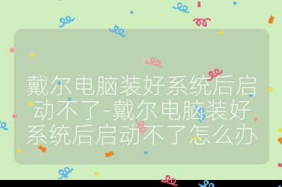 戴尔电脑装好系统后启动不了-戴尔电脑装好系统后启动不了怎么办