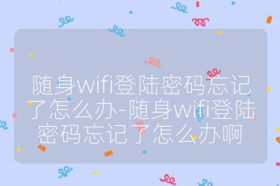 随身wifi登陆密码忘记了怎么办-随身wifi登陆密码忘记了怎么办啊