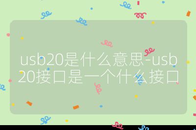 usb20是什么意思-usb20接口是一个什么接口