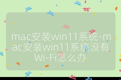 mac安装win11系统-mac安装win11系统没有Wi-Fi怎么办