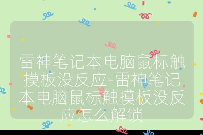 雷神笔记本电脑鼠标触摸板没反应-雷神笔记本电脑鼠标触摸板没反应怎么解锁