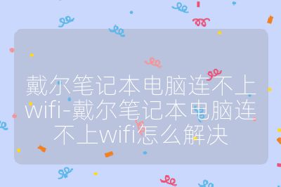 戴尔笔记本电脑连不上wifi-戴尔笔记本电脑连不上wifi怎么解决