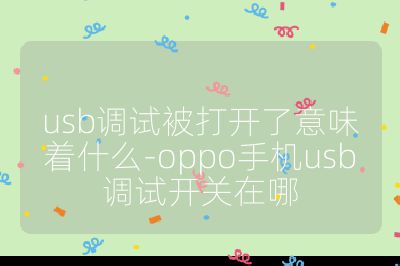usb调试被打开了意味着什么-oppo手机usb调试开关在哪