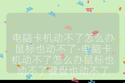 电脑卡机动不了怎么办鼠标也动不了-电脑卡机动不了怎么办鼠标也动不了键盘也动不了