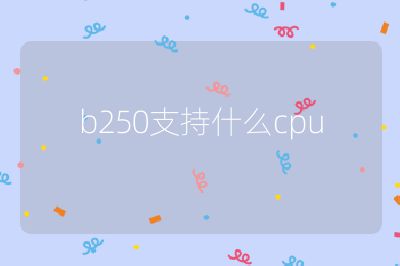 b250支持什么cpu