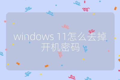 windows 11怎么去掉开机密码