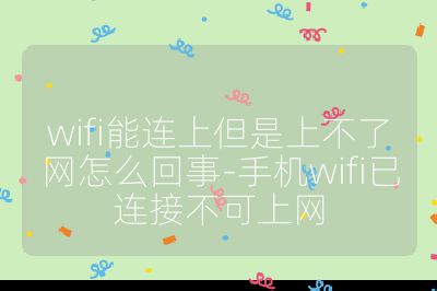 wifi能连上但是上不了网怎么回事-手机wifi已连接不可上网