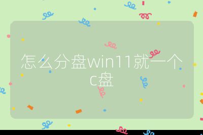 怎么分盘win11就一个c盘