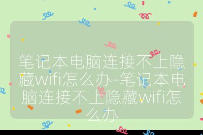 笔记本电脑连接不上隐藏wifi怎么办-笔记本电脑连接不上隐藏wifi怎么办