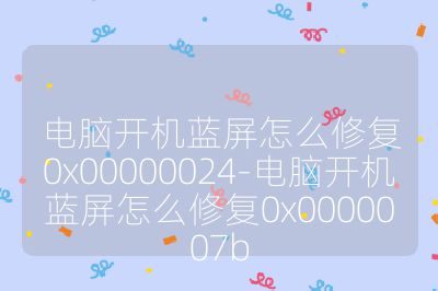 电脑开机蓝屏怎么修复0x00000024-电脑开机蓝屏怎么修复0x0000007b