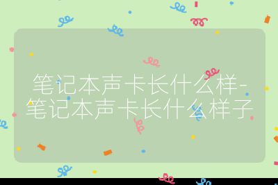 笔记本声卡长什么样-笔记本声卡长什么样子