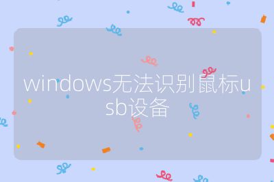 windows无法识别鼠标usb设备