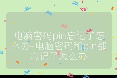 电脑密码pin忘记了怎么办-电脑密码和pin都忘记了怎么办